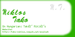 miklos tako business card